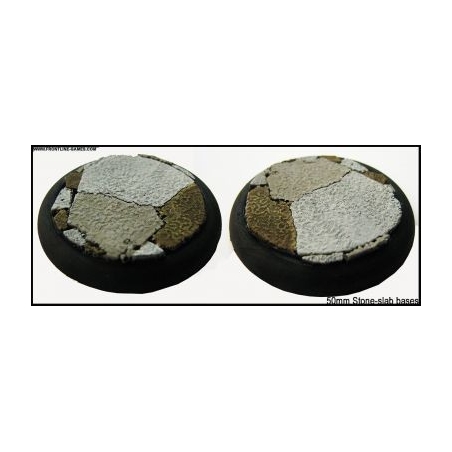 50mm Round Scenic Bases - Stone-slab - 2