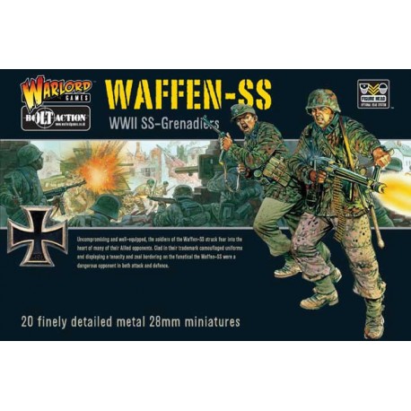 German Waffen SS Grenadiers (20) Metal box A set 28mm WWII WARLORD -  Frontline-Games