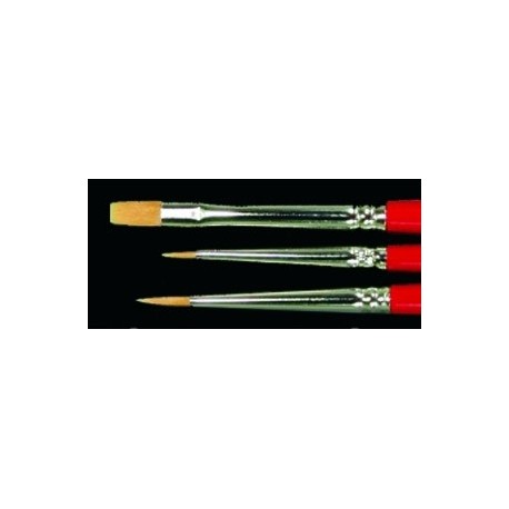 REAPER 3 Taklon Round/Flat Paint Brush Set (Small, Standard and Detail brush)