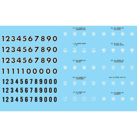 28mm WWII German SS Panzer Insignia 1 Decals for smaller German Vehicles