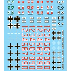 28mm WWII German Division Markings & Numbers Decals 2 for medium to large German vehicles