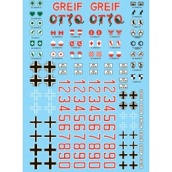 28mm WWII German Division Markings & Numbers Decals 1 for small to medium German vehicles