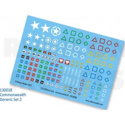 28mm WWII Commonwealth Generic Set 2 Decals Sheet RUBICON MODELS