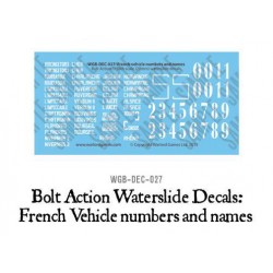 28mm WWII French vehicle numbers and names decals sheet WARLORD