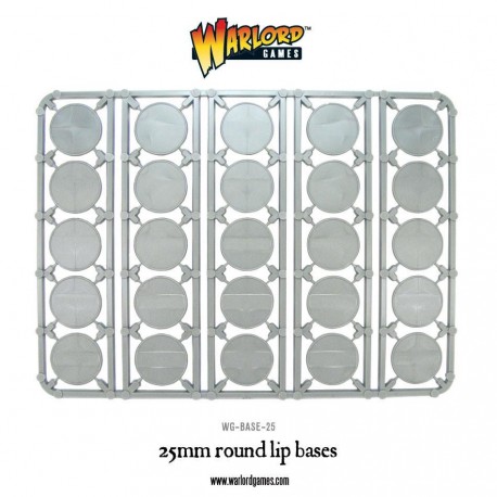 25 x 25mm Round Flat Lipped Miniature Bases WARLORD GAMES