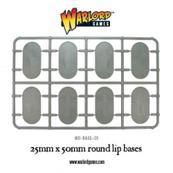 8 x 25mm x 50mm Flat Lipped Miniature Bases WARLORD GAMES