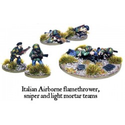 Italian Airborne flamethrower, sniper and light mortar teams (Paratroopers) 28mm WWII WARLORD GAMES