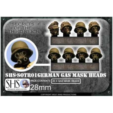 German Gas masked head 28mm WWII WEST WIND