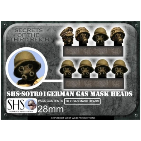 German Gas masked head 28mm WWII WEST WIND