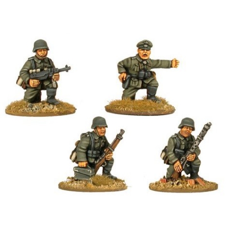 German MG34 Team & Command Kneeling 28mm WWII CRUSADER MINIATURES