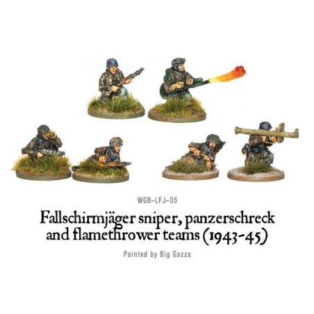 German Fallschirmjager sniper, panzerschreck and flamethrower teams  28mm WWII WARLORD GAMES