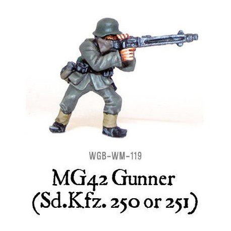 German MG42 Gunner (for Sd.Kfz 250 or 251) 28mm WWII WARLORD GAMES