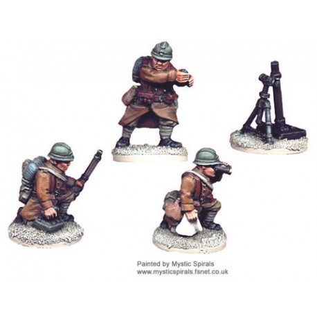 French Infantry 81mm Mortar Team 28mm WWII CRUSADER MINIATURES