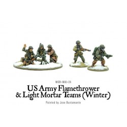 U.S. American Army Flamethrower & Light Mortar teams (Winter) 28mm WWII WARLORD GAMES