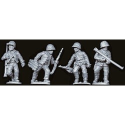 American U.S. Marines w/Bazookas Moving 28mm WWII ASSAULT GROUP