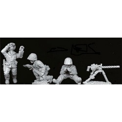 American U.S. Marines .30 Cal MMG Team 28mm WWII ASSAULT GROUP