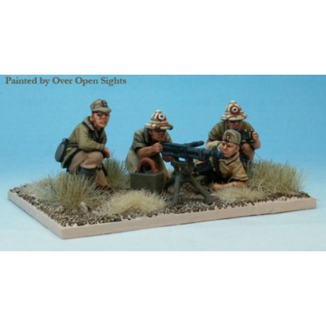 Italian Breda 37 machine gun and four crew 28mm WWII PERRY MINIATURES