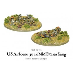 American U.S. Airborne .30 Cal MMG team firing 28mm WWII WARLORD GAMES