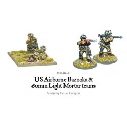 American U.S. Airborne Bazooka and 60mm light mortar teams 28mm WWII WARLORD GAMES