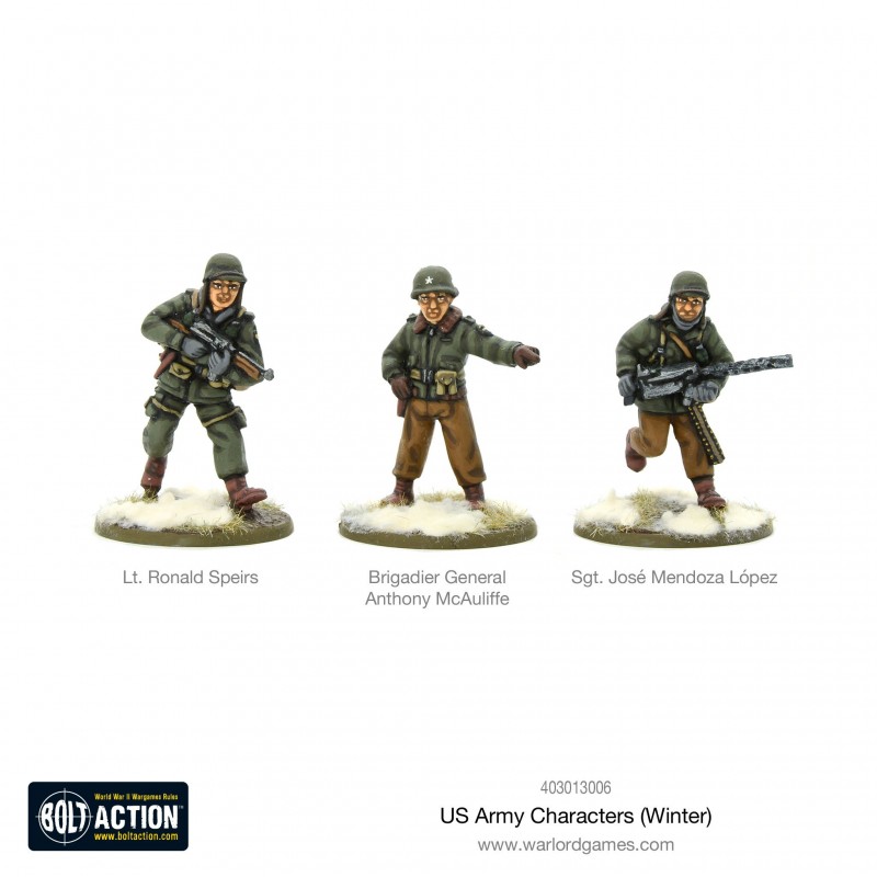 - 28mm WARLORD GAMES BOLT ACTION US ARMY INFANTRY SQUAD WINTER 