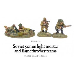 Russian Soviet 50mm light mortar and Flamethrower teams 28mm WWII WARLORD GAMES