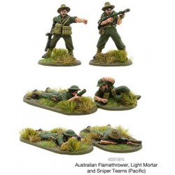 British Australian Army flamethrower, light mortar and sniper teams (Pacific) 28mm WWII WARLORD GAMES
