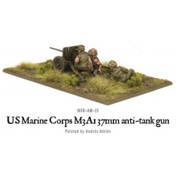 American U.S. Marines USMC M3A1 37mm anti-tank gun 28mm WWII WARLORD GAMES