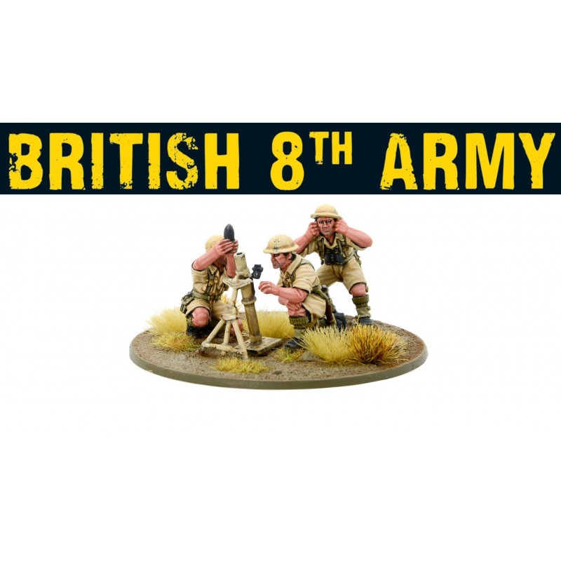 British Army 3" Mortar Team 28mm WWII BOLT ACTION FRONTLINE COMMAND WWII 