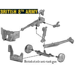 British 8th Army Six Pounder AT Gun 28mm WWII WARLORD GAMES