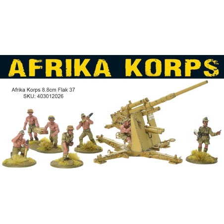 German Afrika Korps 8.8cm Flak 37 w/crew 28mm WWII WARLORD GAMES