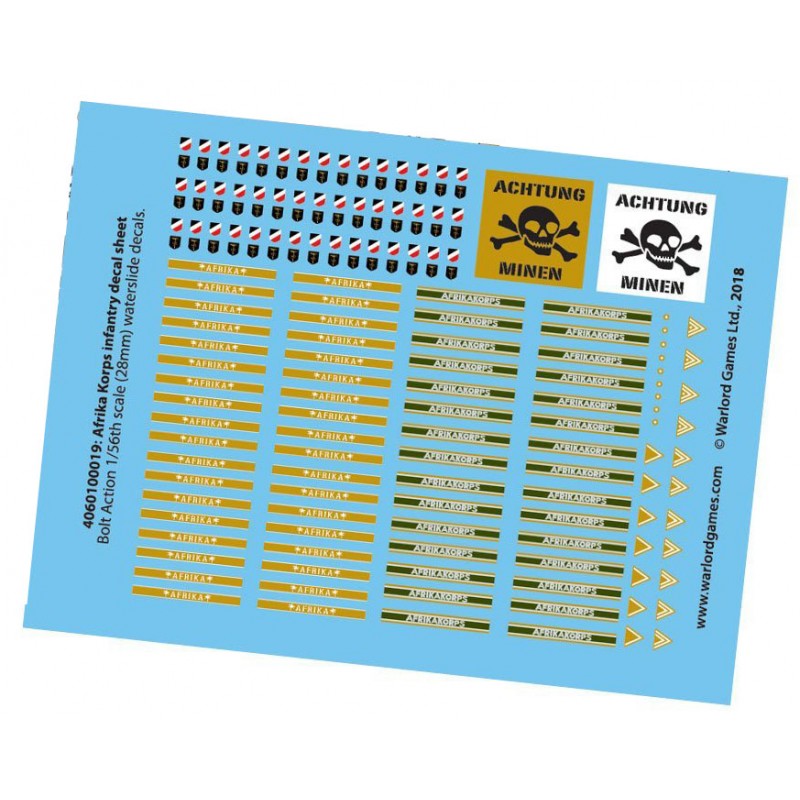 28mm Wwii German Afrika Korps Decals Decals Sheet Warlord Frontline Games