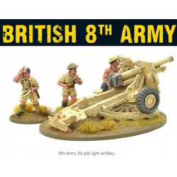 British 8th Army 25 Pounder Gun 28mm WWII WARLORD GAMES