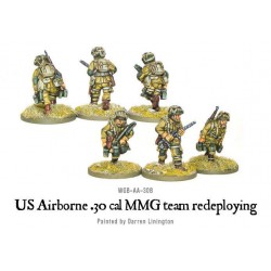 American U.S. Airborne .30 Cal MMG team Redeploying 28mm WWII WARLORD GAMES
