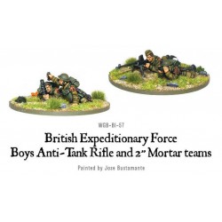 British Expeditionary Force (BEF) anti-tank rifle and 2" light mortar teams 28mm WWII WARLORD GAMES