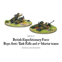 British Expeditionary Force (BEF) anti-tank rifle and 2" light mortar teams 28mm WWII WARLORD GAMES