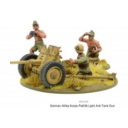 German Afrika Korps Pak 36 light anti-tank gun 28mm WWII WARLORD GAMES