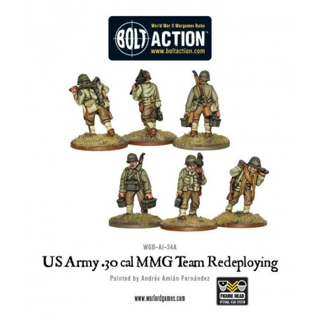 U.S. American Army 30cal Redeploying 28mm WWII WARLORD GAMES