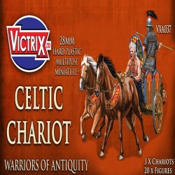 Ancient Celtic Gallic Chariot (3) 28mm Plastic VICTRIX MINIATURES