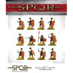 SPQR CEASAR'S ROMAN LEGIONAIRIES W/GLADIUS OR SLINGS (12)  WARLORD GAMES