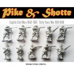 ECW Musketeers Firing (10) 28mm Thirty Years War Pike & Shotte