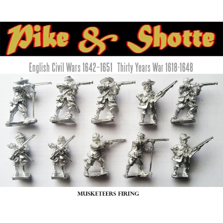 ECW Musketeers Firing (10) 28mm Thirty Years War Pike & Shotte