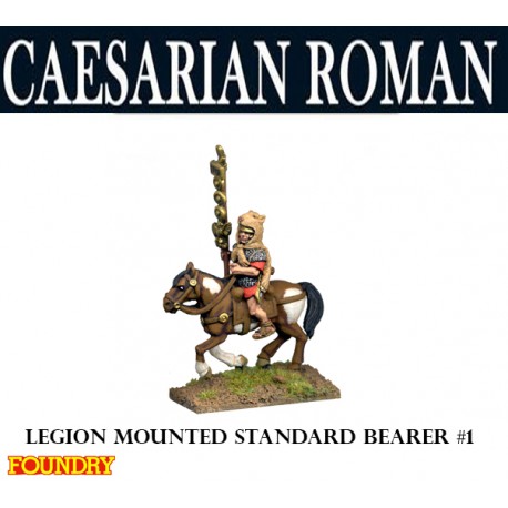 Caesarian Roman Mounted Standard Bearer 1 28mm Ancients FOUNDRY