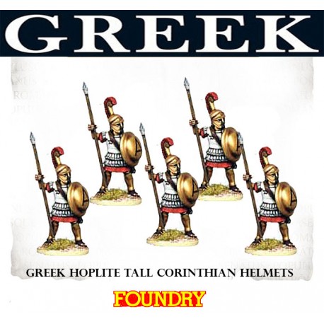 Greek Hoplites in Tall Corinthian Helmets 28mm Ancients FOUNDRY