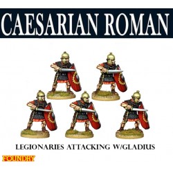 Caesarian Roman Legionaries Attacking w/Gladius (5) 28mm Ancients FOUNDRY