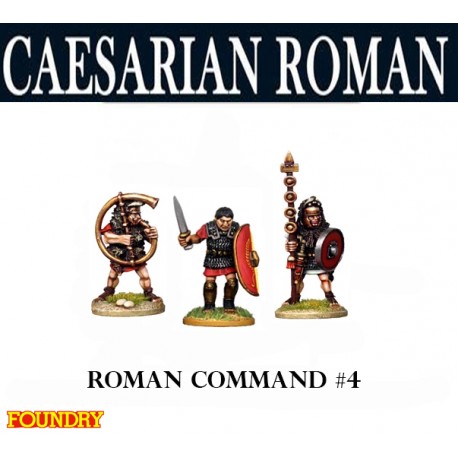 Caesarian Roman Command 4 28mm Ancients SPQR FOUNDRY