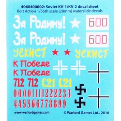 28mm WWII Soviet KV1 or 2 decals sheet WARLORD
