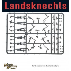 Landsknechts with Zweihanders Sprue (6) 28mm Renaissance Pike & Shotte WARLORD