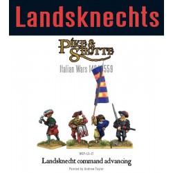 Landsknechts command advancing (4) 28mm Renaissance WARLORD