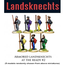 Landsknechts Armored at Ready Halberds 2 28mm Renaissance FOUNDRY