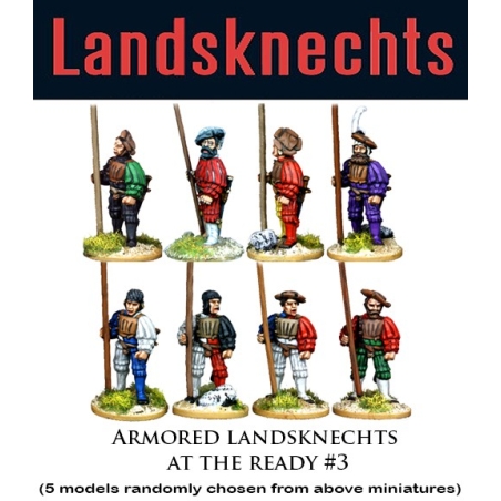 Landsknechts Armored Halberds At Ready 3 28mm Renaissance FOUNDRY